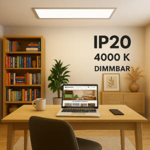 LED Panel in silber IP20 4000K dimmbar im Homeoffice