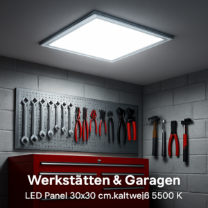 🌟LED Panel 30×30 cm – Kaltweiß 5500 K – Silberner Rahmen, 18 W, 1680 lm, 230 V-2