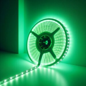 LED Streifen grün | 5 Meter | 12 Volt | 4,8 Watt | 60LED/m | 8 mm breit | Schutzart IP20 für Innenräume