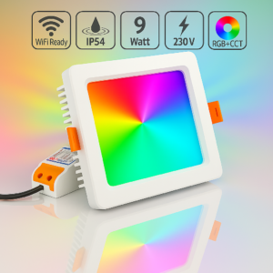 LED Einbau Panel für Bad & Feuchträume IP54 230V RGB+CCT einstellbare Lichtfarben
