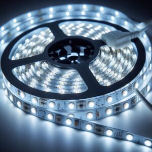 12 Volt LED Streifen kaltweiss mit Linse 5 Meter 18W/m 28LED/m 10mm IP20 6000K