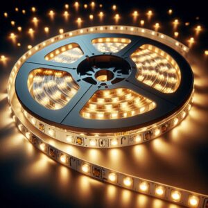 12 Volt LED Streifen warmweiss mit Linse 5 Meter 18W/m 28LED/m 10mm IP20 3000 Kelvin