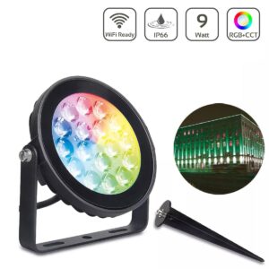Smart Home Gartenstrahler mit Erdspieß MiBoxer FUTC02 9 Watt RGB+CCT WiFi