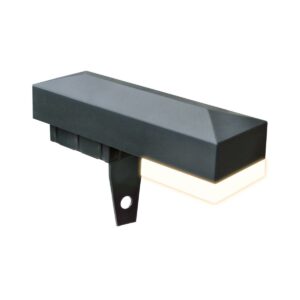 Graue Zaunleuchte / LED Leuchte für Zaunpfosten 60x40mm warmweiß 3000 Kelvin
