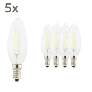 LED Lampe Kerze Filament E14 2,8 Watt C35 2700 Kelvin warmweiß 5 Stück