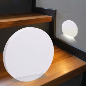 ⭐Treppenstufenbeleuchtung rund weiß – Neutralweiß 4000K (1,5W) mit Orbis-Lichtaustritt