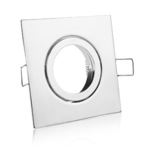 GU10 Einbaurahmen eckig chrom, schwenkbar, Klickverschluss-