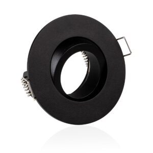 GU10 Einbaurahmen rund schwarz IP65 – 360° drehbar für Feuchträume
