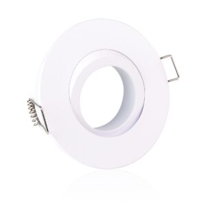 GU10 Einbaurahmen rund weiß IP65 – 360° drehbar für Feuchträume