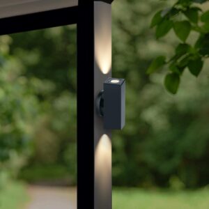 Außenleuchte dimmbar | IP65 | 2700 Kelvin Warmweiß | eckig | Anthrazit