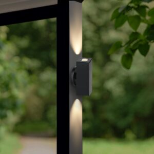 Außenleuchte dimmbar | IP65 | 2700 Kelvin Warmweiß | eckig | Schwarz