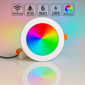 LED Einbau Panel RGB+CCT weiß MiBoxer FUT068 RGB+CCT Rund 6Watt