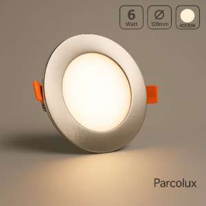 LED Einbau Panel rund flach silber neutralweiß 4000K 6 Watt