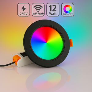 LED Einbau Panel schwarz MiBoxer FUT066 RGB+CCT Rund 12Watt