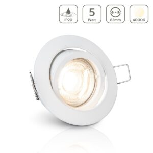 LED Einbaustrahler 230V ohne Trafo | 4000K Neutralweiß | rund | Weiß | schwenkbar