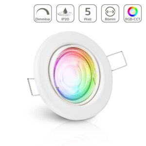 LED Einbaustrahler 230V ohne Trafo | RGB+CCT | Rund | Weiß | Schwenkbar