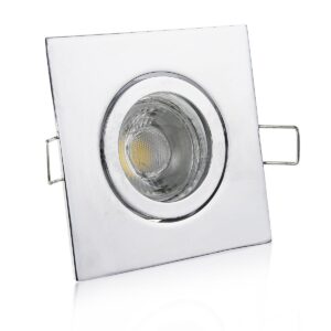 LED Einbaustrahler 230V ohne Trafo | Warmweiß 2700K | eckig | chromfarbig | schwenkbar