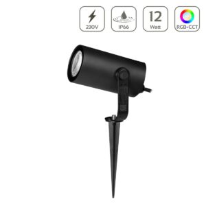 LED Gartenstrahler mit Erdspieß RGB+CCT Wifi 230V 12W Miboxer FUTC11