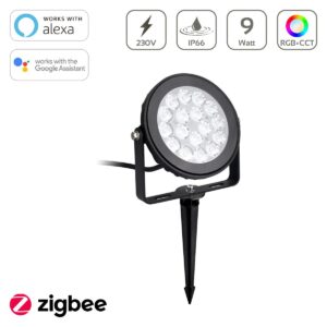 LED Gartenstrahler mit Erdspieß dimmbar RGB+CCT Zigbee 3.0 230V 9W MiBoxer FUTC02ZR