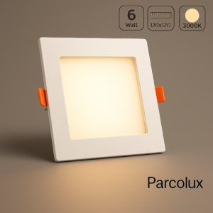LED Panel Einbaustrahler eckig weiss - Lichtfarbe: Warmweiß 3000K - Ausführung: 6W 120x120mm