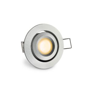 Mini LED Einbaustrahler 12V Schwenkbar Silber IP44 2700K-Warmweiß 3 Watt Einbaudurchmesser 42 mm