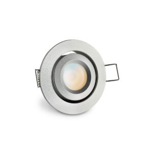 Mini LED Einbaustrahler 12V Schwenkbar Silber IP44 CCT 2700K-5500K 3 Watt Einbaudurchmesser 42 mm
