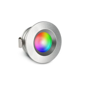 Mini LED Einbaustrahler 12V Silber IP44 RGB+2700K 3 Watt Einbaudurchmesser 30 mm