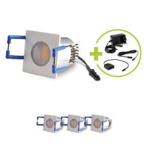 Mini LED Einbaustrahler 3000K Warmweiß | eckig | 12V | 1,5W | IP20 | Einbaudurchmesser: 26 mm | 4er Set
