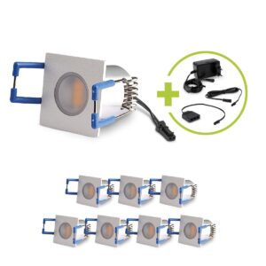 Mini LED Einbaustrahler 3000K Warmweiß | eckig | 12V | 1,5W | IP20 | Einbaudurchmesser: 26 mm | 8er Set
