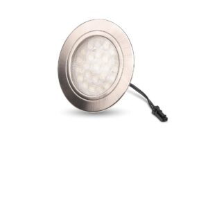 Mini LED Einbaustrahler 3000K Warmweiß flach rund 12V 2 Watt IP20 Einbaudurchmesser 58 mm 1 Stueck