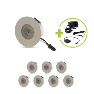 Mini LED Einbaustrahler 4000K Neutralweiß | rund | 12V | 1,2W | IP20 | Ausschnitt Ø36mm | 8er Set