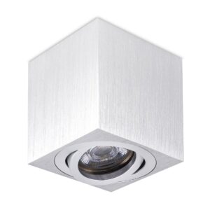 LED Aufbaustrahler GU10 eckig Alu-gebürstet schwenkbar