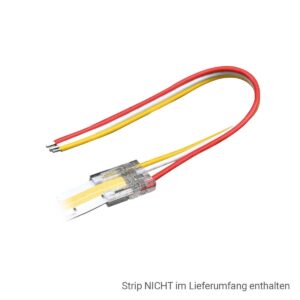 Produktbeschreibung für den LED Streifen Anschluss Stecker – Strip Anschluss 10mm 3Pin für CCT COB LED-Streifen IP20 DC24V/3,5A