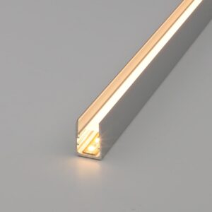 LED Alu Glaskantenprofil FreeCut 10,3x15,2mm mit LED 12V 2700K 1,5 Meter
