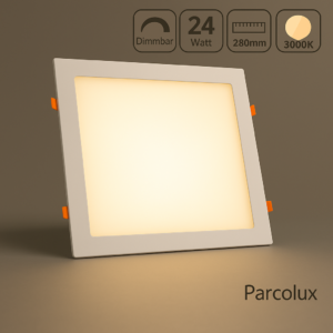 LED Einbau Panel IP20 eckig weiß dimmbar Warmweiß 3000K 24W 300x300 mm