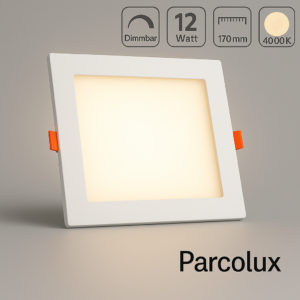 LED Panel Einbau Panel eckig weiß dimmbar – Neutralweiß 4000K, 12W, 170×170 mm