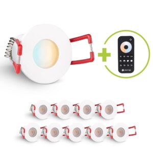 🌟LED Mini Einbaustrahler 3W dimmbar CCT 2700K-6500K IP65 – Weiß (10er-Set)