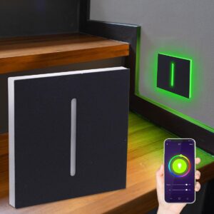 Smart Home Treppenstufenbeleuchtung LED – RGB+CCT – App-Steuerung – Dimmbar – eckig weiß – Fokus-Lichtaustritt