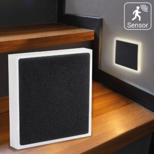 Treppenlicht mit Bewegungsmelder 230V eckig schwarz Lichtfarbe auswählbar CCT - Lichtaustritt Halo