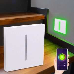 Treppenstufenbeleuchtung LED – RGB+CCT – App-Steuerung – Dimmbar – eckig weiß – Fokus-Lichtaustritt