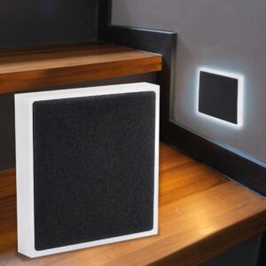 Treppenstufenbeleuchtung Unterputz eckig schwarz – 230V, 1,5W, Kaltweiß 6000K – Halo-Lichtaustritt