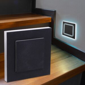 Treppenstufenbeleuchtung eckig schwarz - Kaltweiß 1,5W - Lichtaustritt-Doppio