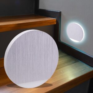 Treppenstufenbeleuchtung innen rund Alu gebürstet – Kaltweiß 1,5W – Orbis Lichtaustritt – 230V
