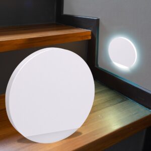 Treppenstufenbeleuchtung rund weiß – Kaltweiß 1,5W – Lichtaustritt Orbis