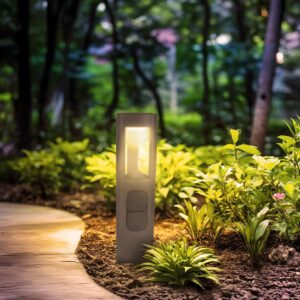 Wegeleuchte 50cm 9W warmweiß anthrazit mit 2x Steckdosen