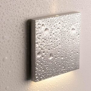 ⭐🌧️ Treppenstufenbeleuchtung außen 68mm – eckig, Alu gebürstet, warmweiß – Lichtaustritt Luga – IP44 für Außentreppen