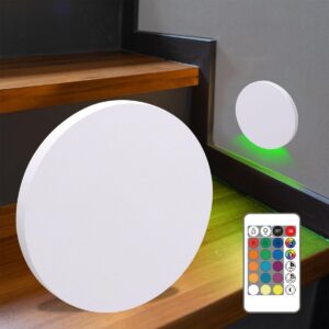 ⭐🌧️ Treppenstufenbeleuchtung außen 68mm – rund, weiß, RGB+CCT 5W – Lichtaustritt Kato – IP44 für Außentreppen