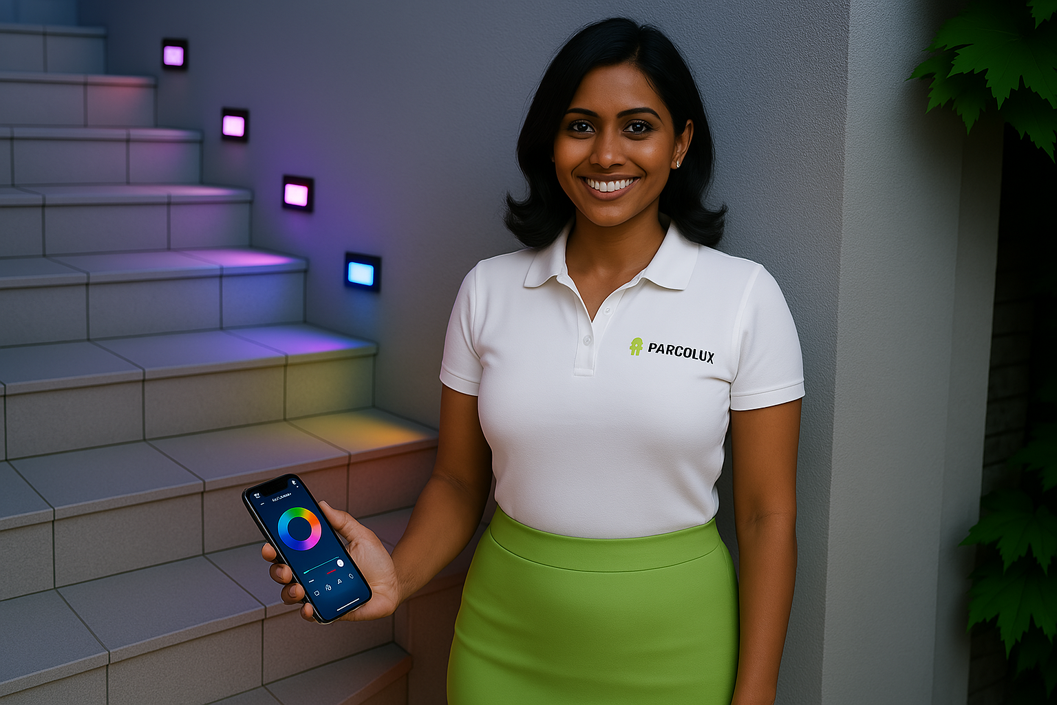 Smart-Home-Treppenstufenbeleuchtung-mit Pam-Aussentreppe