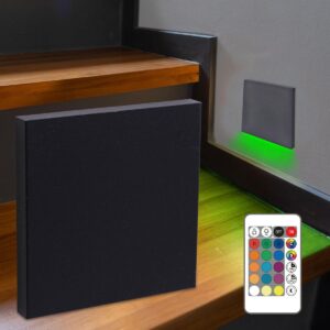 ⭐🌧️ Treppenstufenbeleuchtung außen 68mm – eckig, schwarz, RGB+CCT 2W – Lichtaustritt Kato – IP44 für Außentreppen