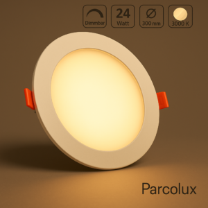 LED Panel Einbaustrahler rund weiss dimmbar - Lichtfarbe: Warmweiß 3000K - Ausführung: 24W Ø300mm Ausschnitt Ø285mm